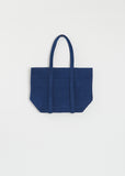 Washed Cotton 6 Pockets Tote, Small — Blue
