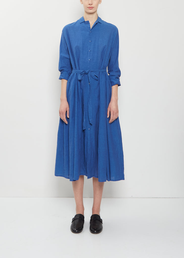 Organic Cotton Shirt Dress — Blue
