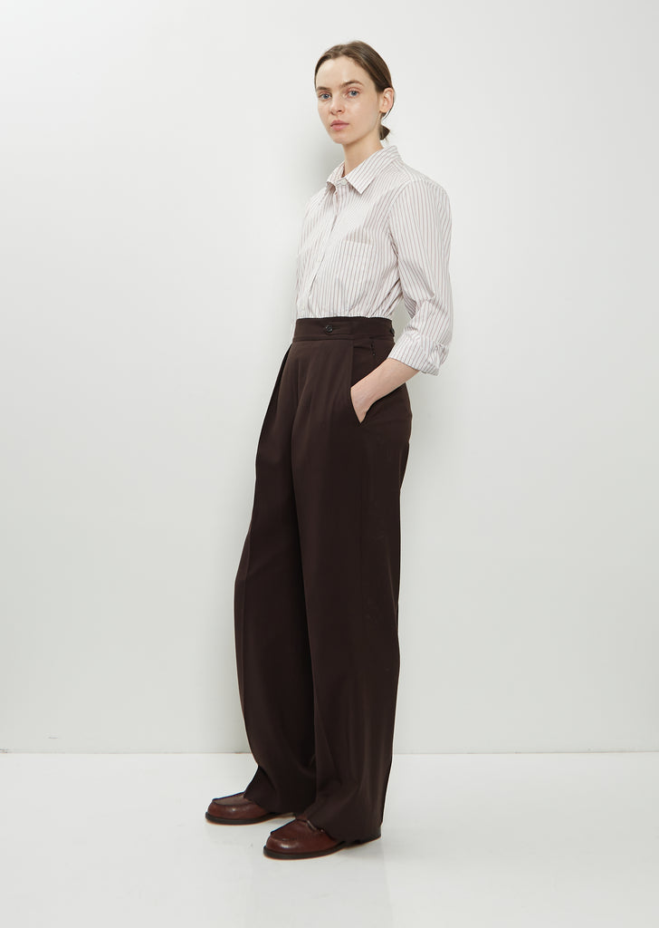 Side Closure Wool Trousers