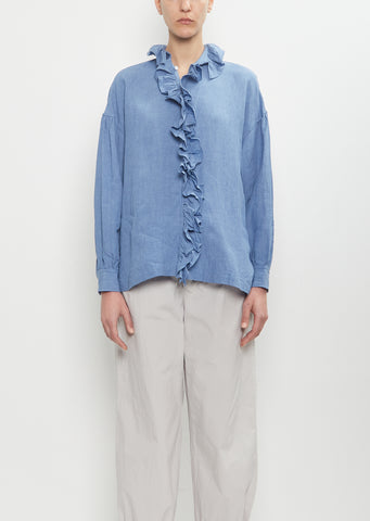 Linen Ruffle Shirt