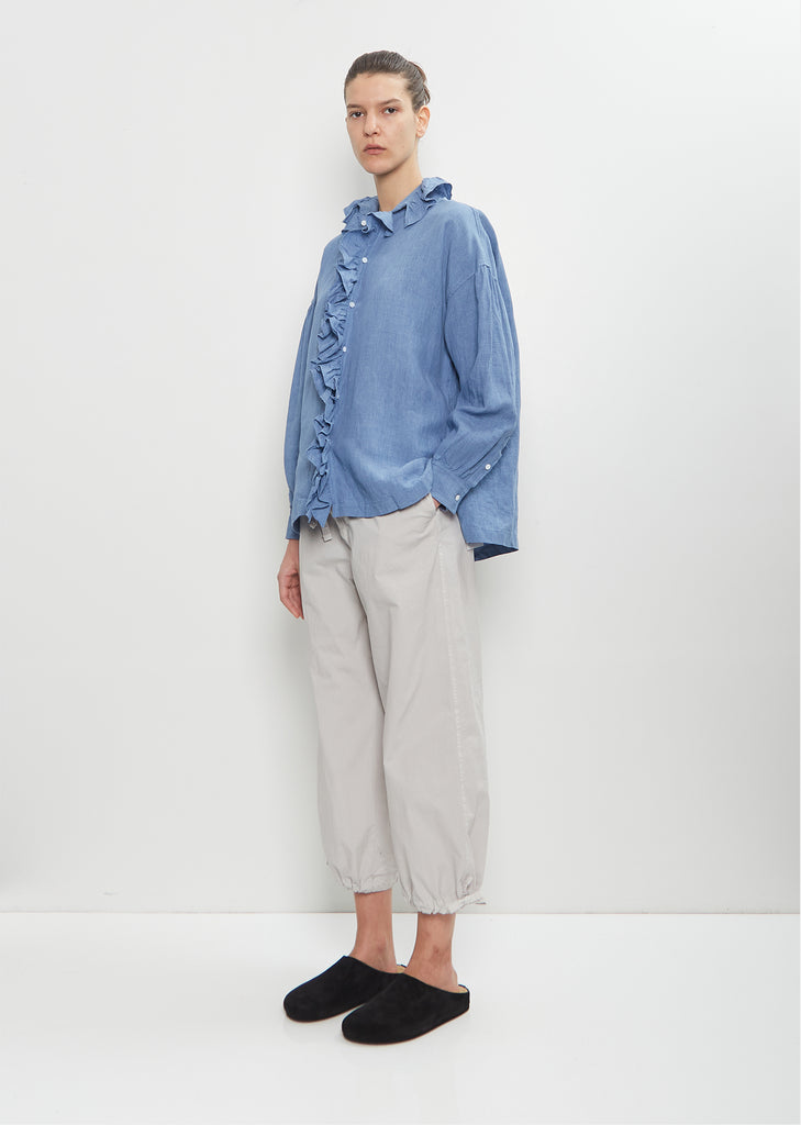 Linen Ruffle Shirt