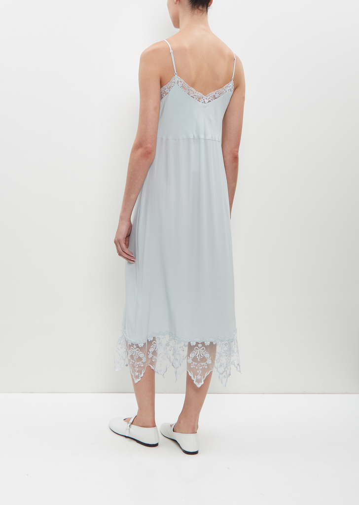 Lace Trim Slip Dress — Duck Egg