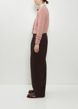 Cropped Merino Wool Cashmere Cardigan — Pink