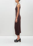 Viscose Silk Twisted Hem Dress