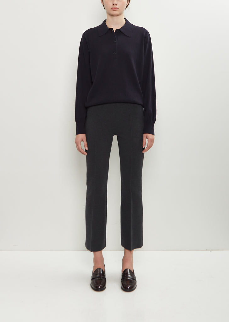 Stretch Cotton Geo Kick Pant — Charcoal