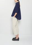 Organic Cotton Pullover Blouse — Navy