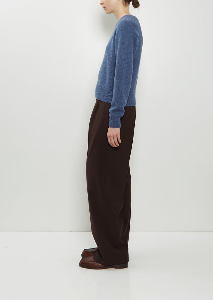 Classic Crewneck Cashmere Sweater — Blue Melange