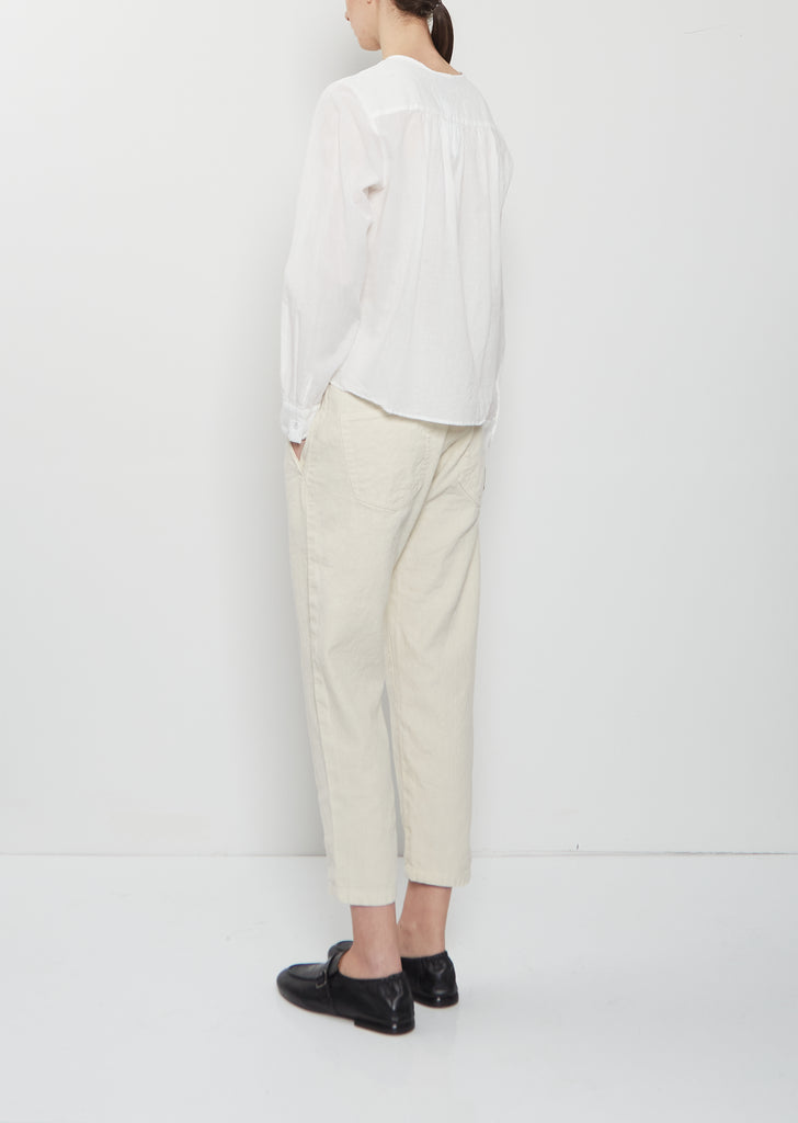 Linen Cotton Tapered Pants — Ivory