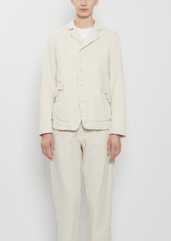 Linen Cotton Tailored Jacket — Ivory