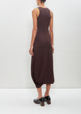 Viscose Silk Twisted Hem Dress