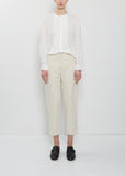Linen Cotton Tapered Pants — Ivory