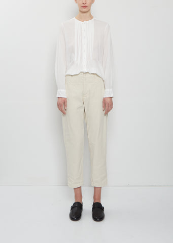 Linen Cotton Tapered Pants — Ivory
