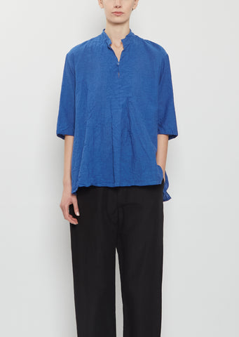 Organic Cotton Pullover Blouse — Blue