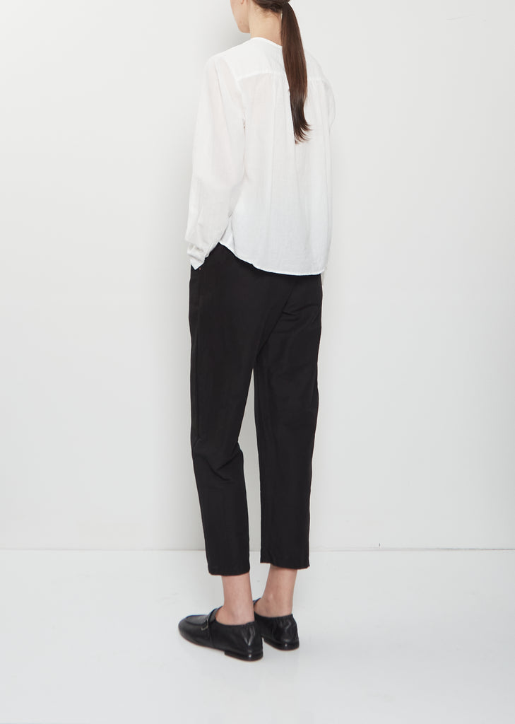 Organic Cotton Pintucks Blouse — White