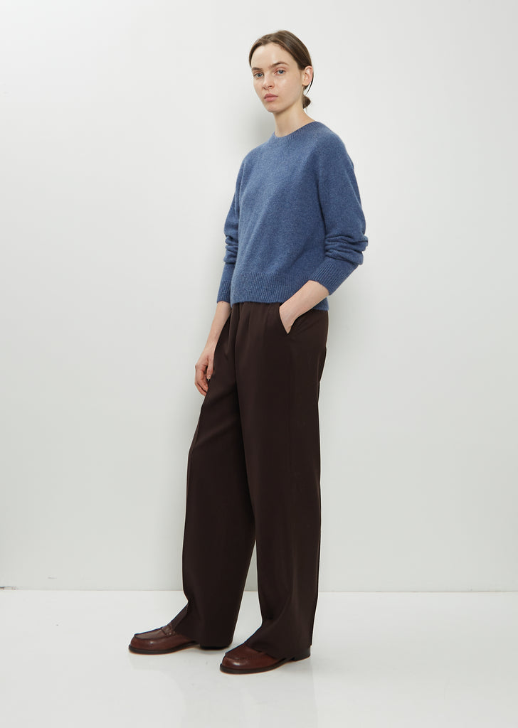 Classic Crewneck Cashmere Sweater — Blue Melange