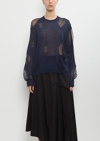 Cotton Flax Open Knit Sweater
