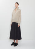 Cashmere Silk Knit Skipper Polo — Top Beige