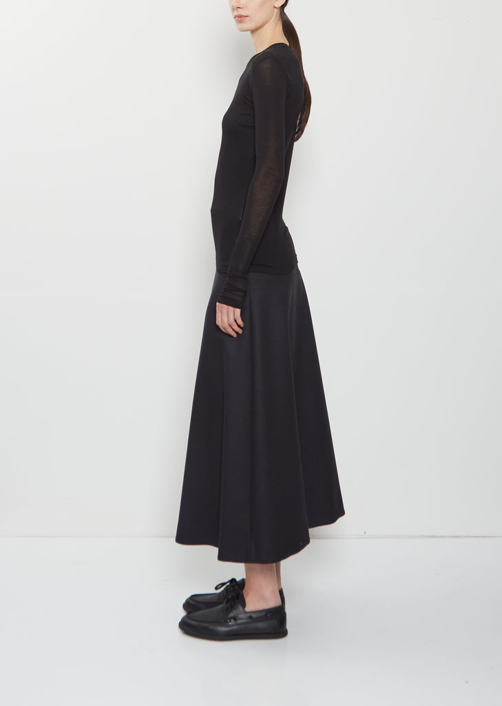 Super High Gauge Sheer Rib L/S Tee — Black