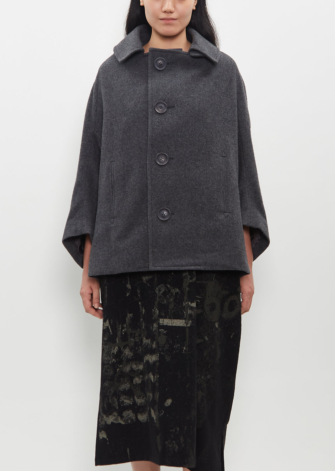 ジャケット・アウター L'Or Irregular hem Cape Coat laubeblanc Outer – L'AUBE BLANC