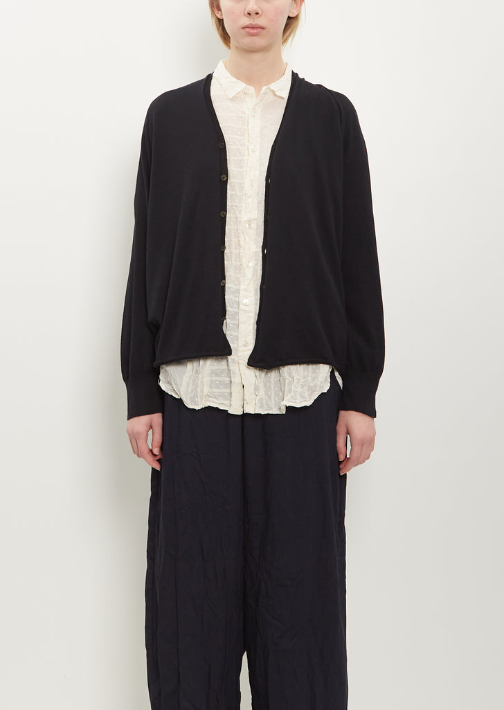 Cotton Linen Cardigan — Black