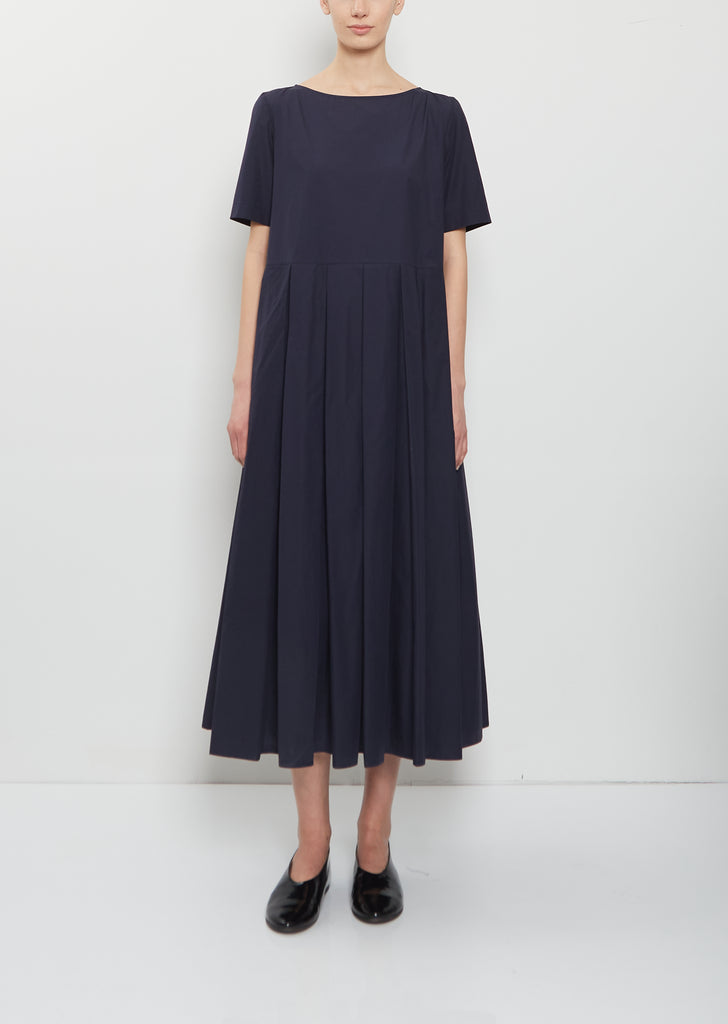 Short Sleeve Pleated Cotton Dress – La Garçonne