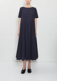 Short Sleeve Pleated Cotton Dress