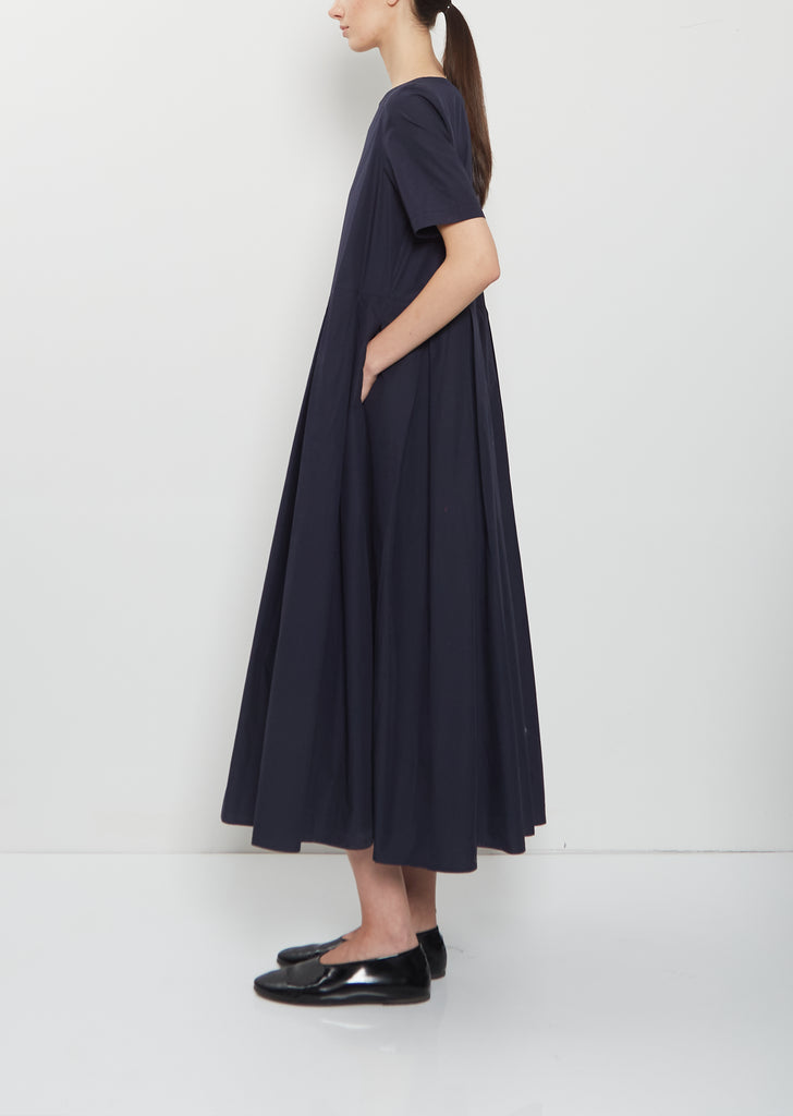 Short Sleeve Pleated Cotton Dress