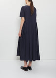 Short Sleeve Pleated Cotton Dress