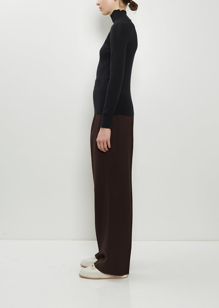 Ribbed Wool High Neck Jumper