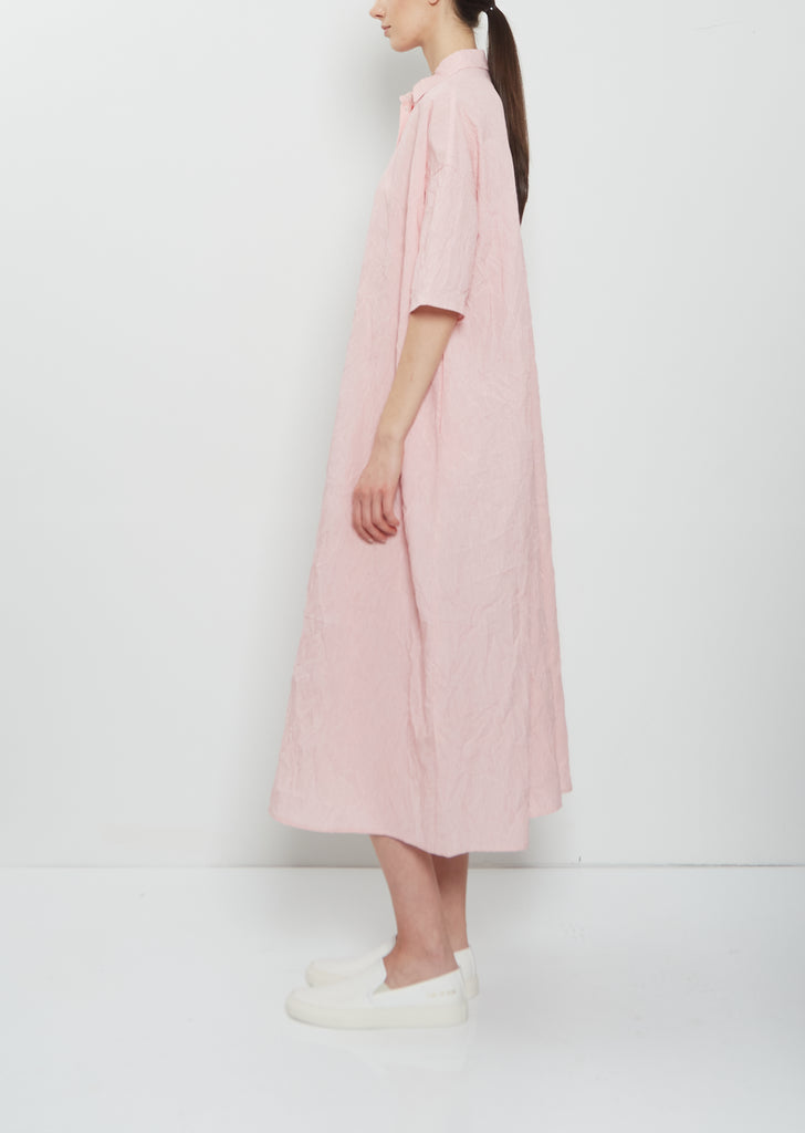 Crinkled Taffeta Shirtdress