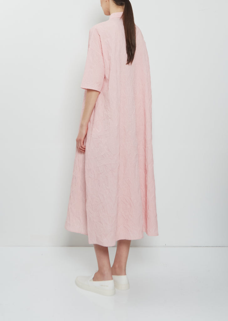 Crinkled Taffeta Shirtdress