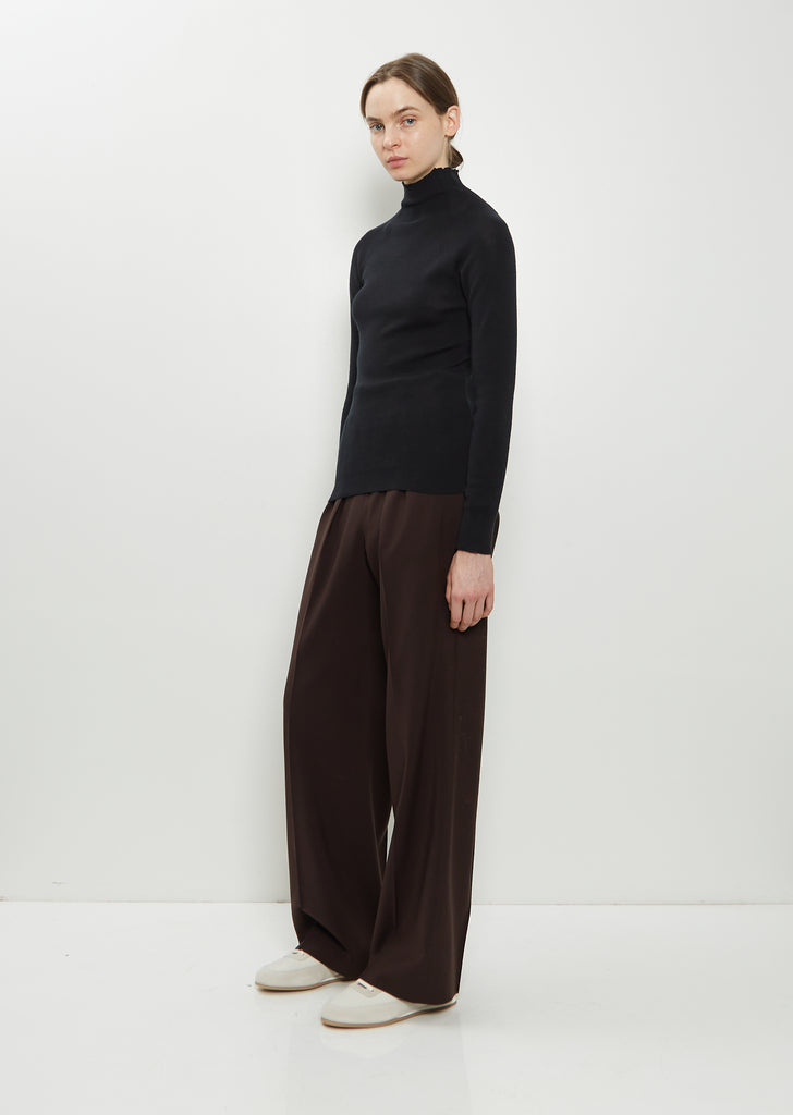 Ribbed Wool High Neck Jumper
