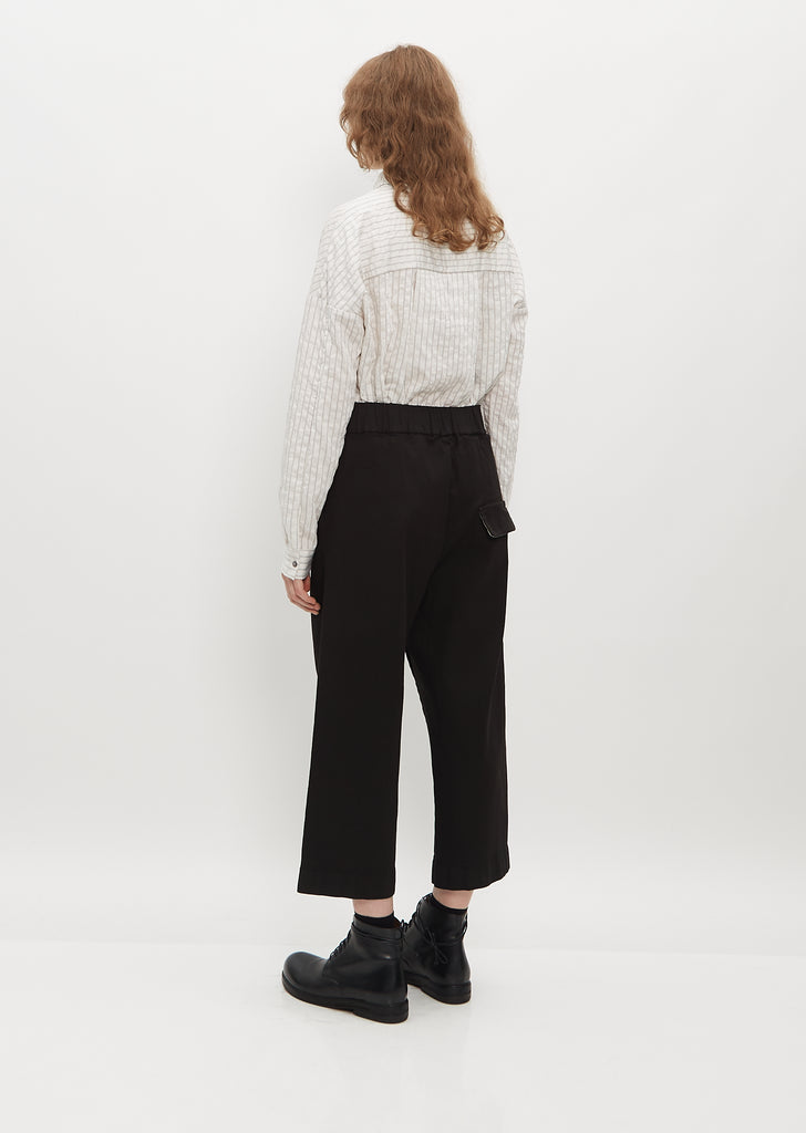 Modal and Cotton Wide Trousers — Black