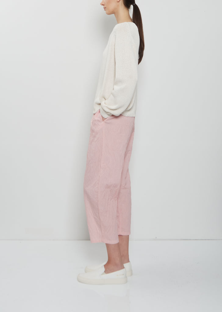 Crinkled Taffeta Curved Trousers