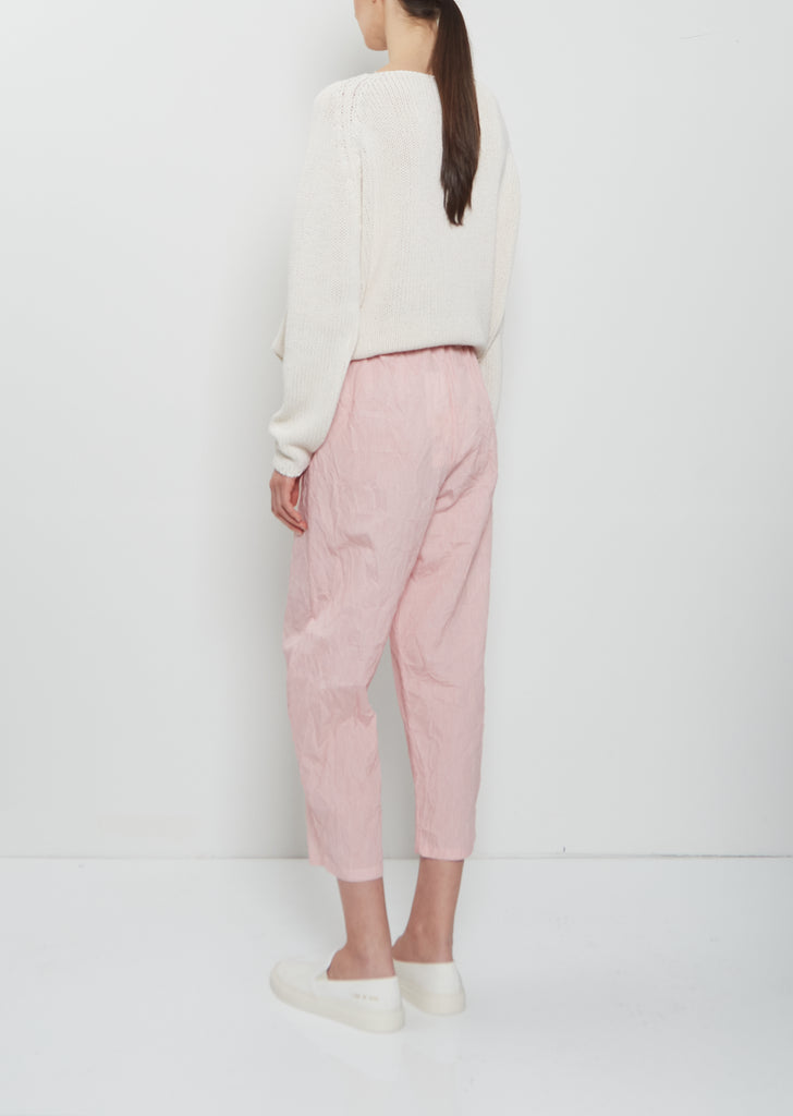 Crinkled Taffeta Curved Trousers