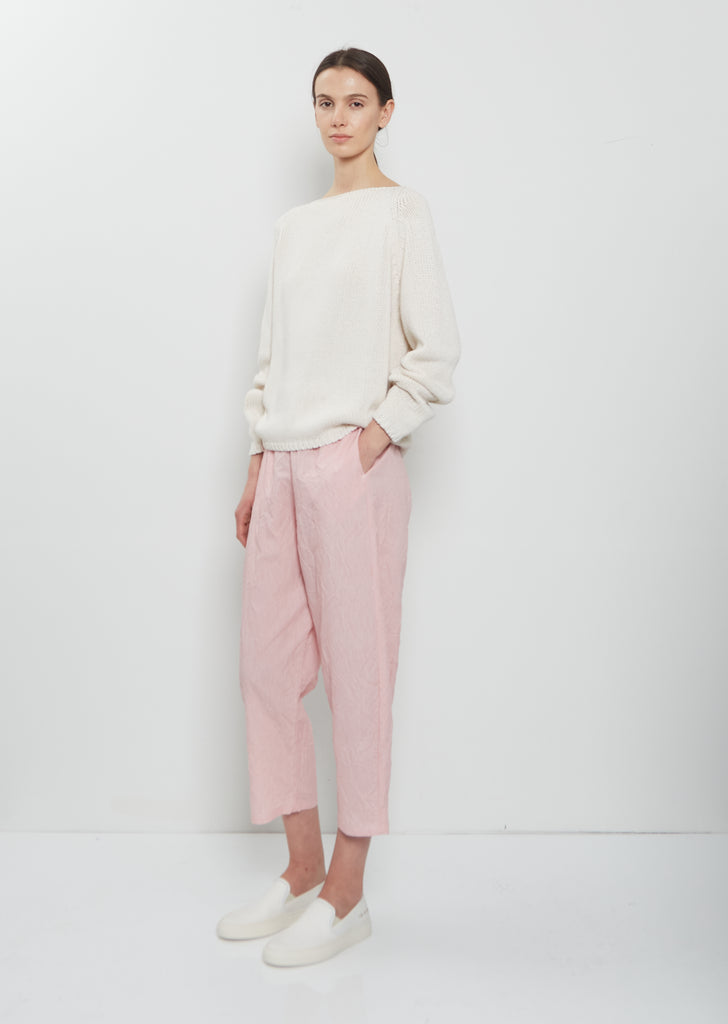 Crinkled Taffeta Curved Trousers