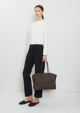 Marlo 14 Grained Leather Bag — Deep Brown
