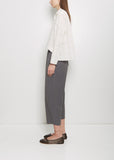 Cotton Gabardine Curved Pull On Pant — Cement