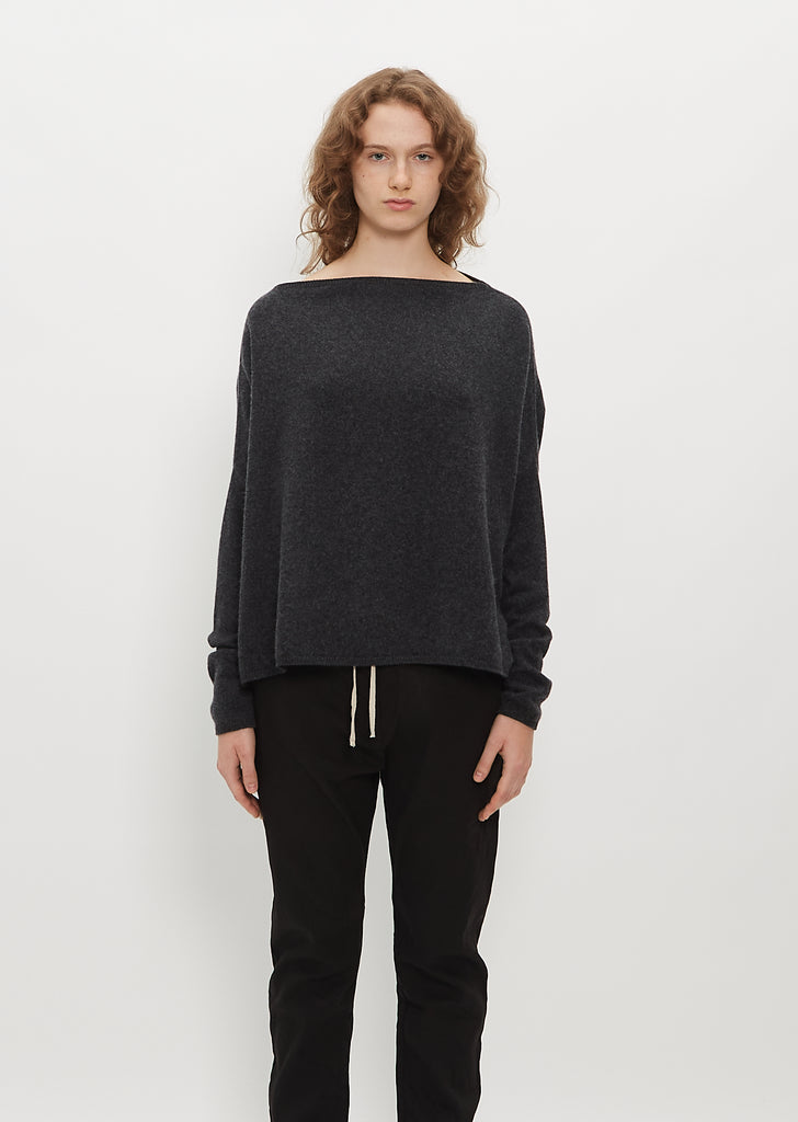 Boatneck Cashmere Sweater — Slate