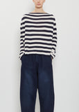 Boat Neck Silk Sweater — Stripes