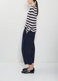 Boat Neck Silk Sweater — Stripes