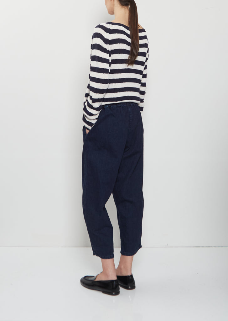 Denim Curved Trousers