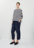 Boat Neck Silk Sweater — Stripes