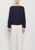 Boat Neck Silk Sweater — Abyss