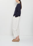 Linen Tapered Trousers — Meringue