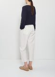 Linen Tapered Trousers — Meringue