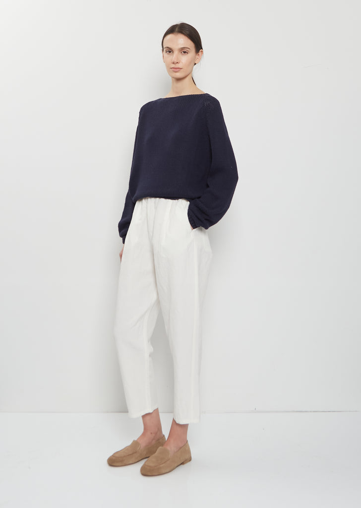 Boat Neck Silk Sweater — Abyss