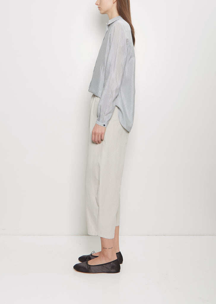 Cotton Gabardine Curved Pull On Pant — Chalk