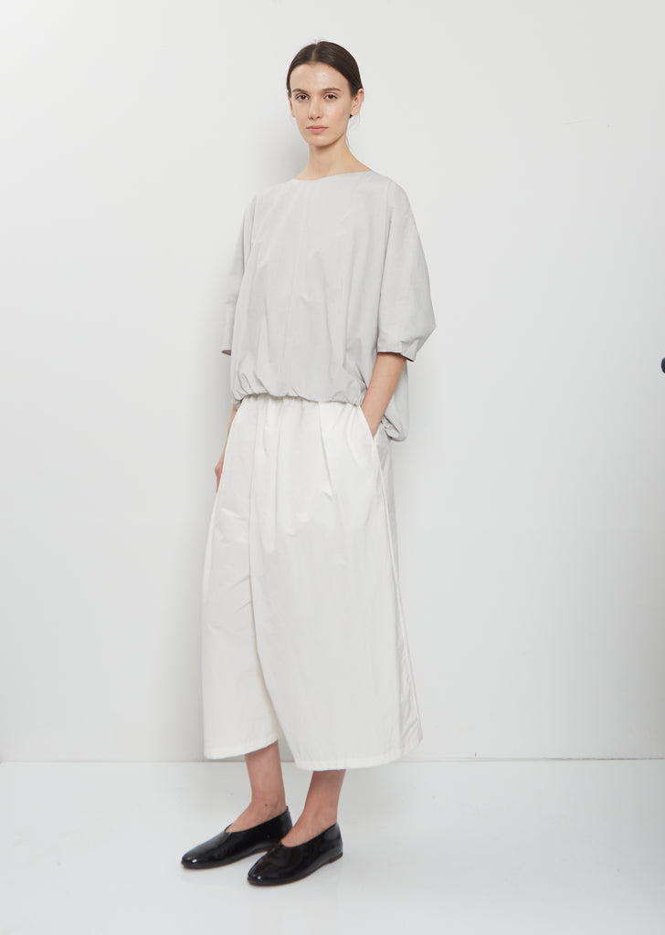 Technical Cotton Wide Cropped Trousers