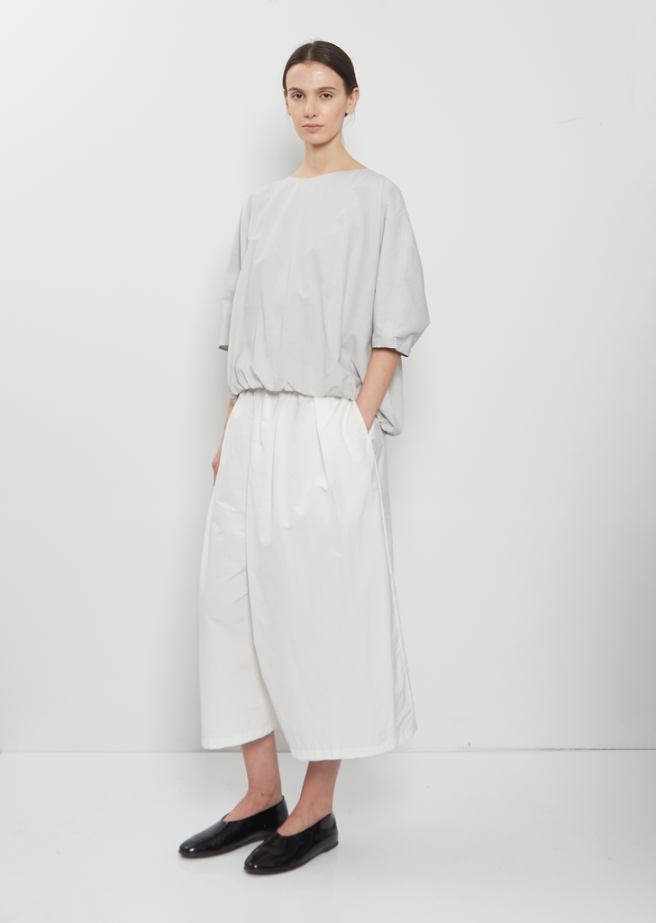 Technical Cotton Wide Trousers — Meringue